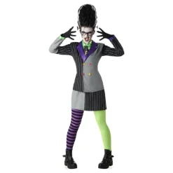 Disfraz de Novia Frankenstein traje a rayas para mujer