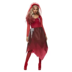 Disfraz de Novia Zombie Roja para mujer