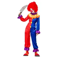 Disfraz de Payasa Rojo y Azul para mujer