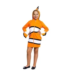 Disfraz de Pez naranja y blanco para niña