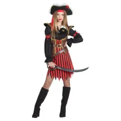 Disfraz de Pirata a rayas para mujer