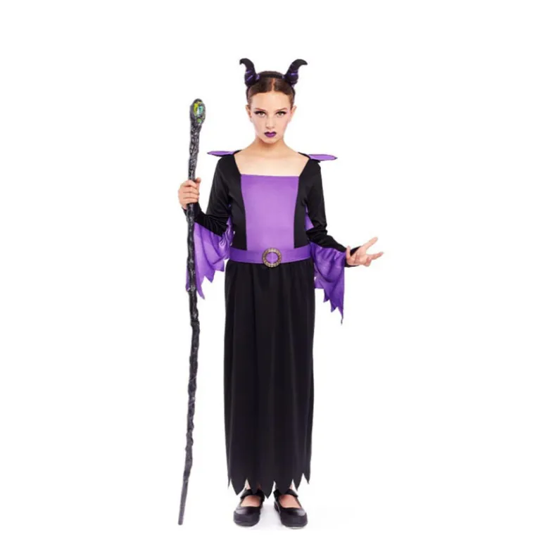 Disfraz de Reina Malvada con Cuernos para Niña