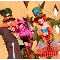 Disfraz de Sombrerera Loca a Rayas para mujer