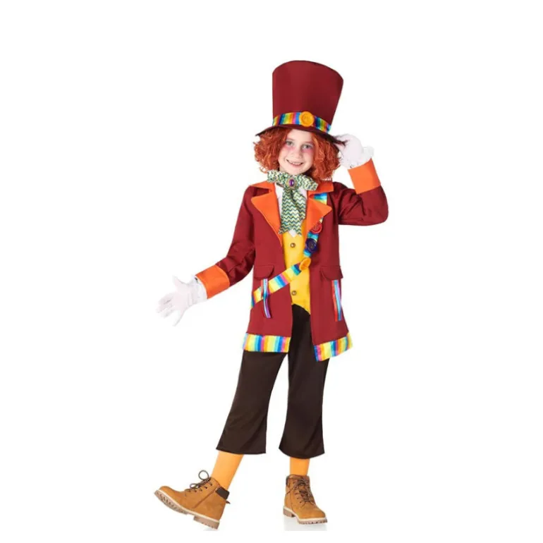 Disfraz de Sombrerero Loco Burdeos para Niño