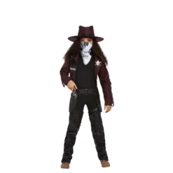 Disfraz de Vaquera Oscura Borgoña para niña