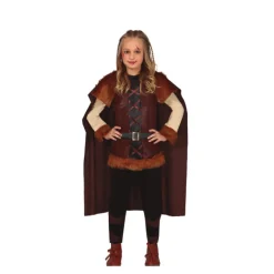 Disfraz de Vikinga marrón para niña