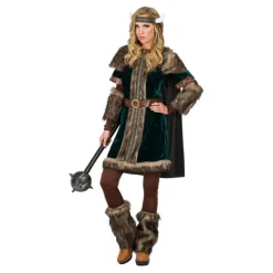 Disfraz de Vikinga Verde para mujer