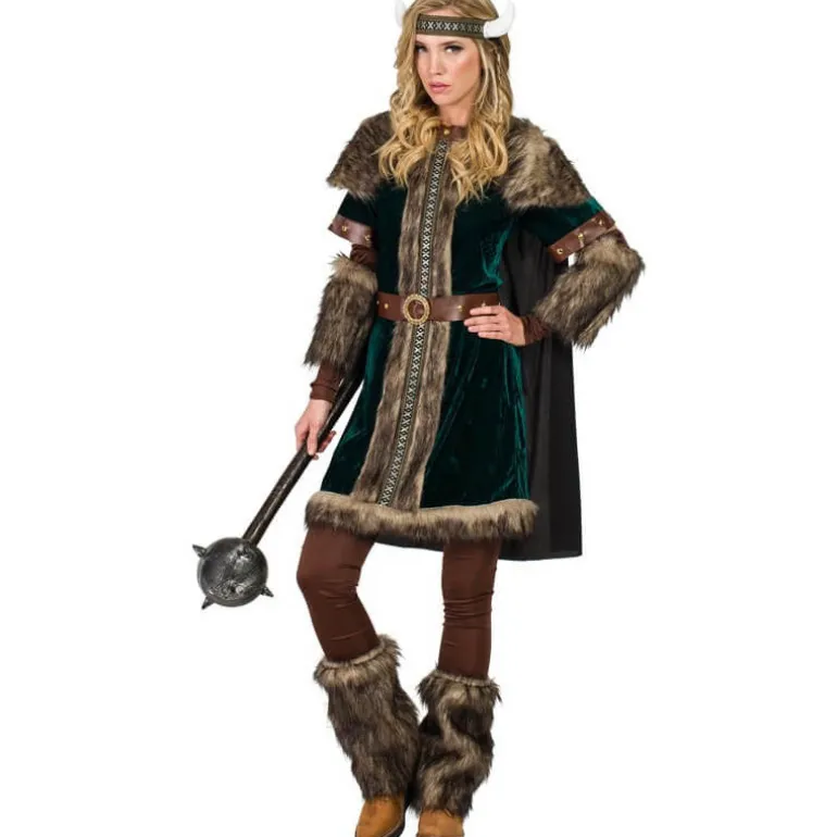 Disfraz de Vikinga Verde para mujer