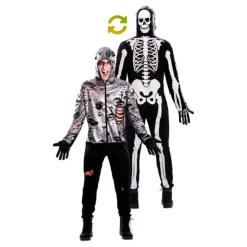 Disfraz Doble de Zombie y Esqueleto para adultos