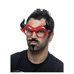 Gafas de Diablo con Bigote, Mosca y Cuernos