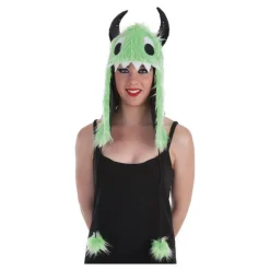 Gorro de Monstruo Verde con Cuernos