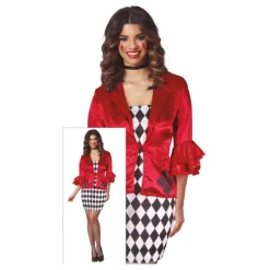 Impactante Disfraz de Harley Quinn Roja para Mujer