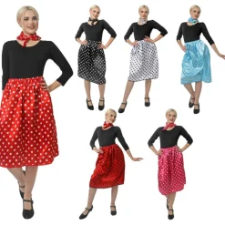 Kit de Años 50 de Rasete para Mujer: Pañuelo y Falda