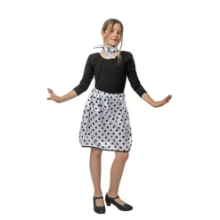 Kit de Vestuario Años 50 de Rasete para Niña: Pañuelo y Falda