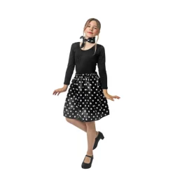 Kit de Vestuario Años 50 de Rasete para Niña: Pañuelo y Falda