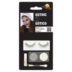 Kit Maquillaje: Plata y Blanco, Pestañas, Pegamento, Pincel