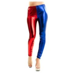 Leggings Rojo y Azul Metalizado para mujer