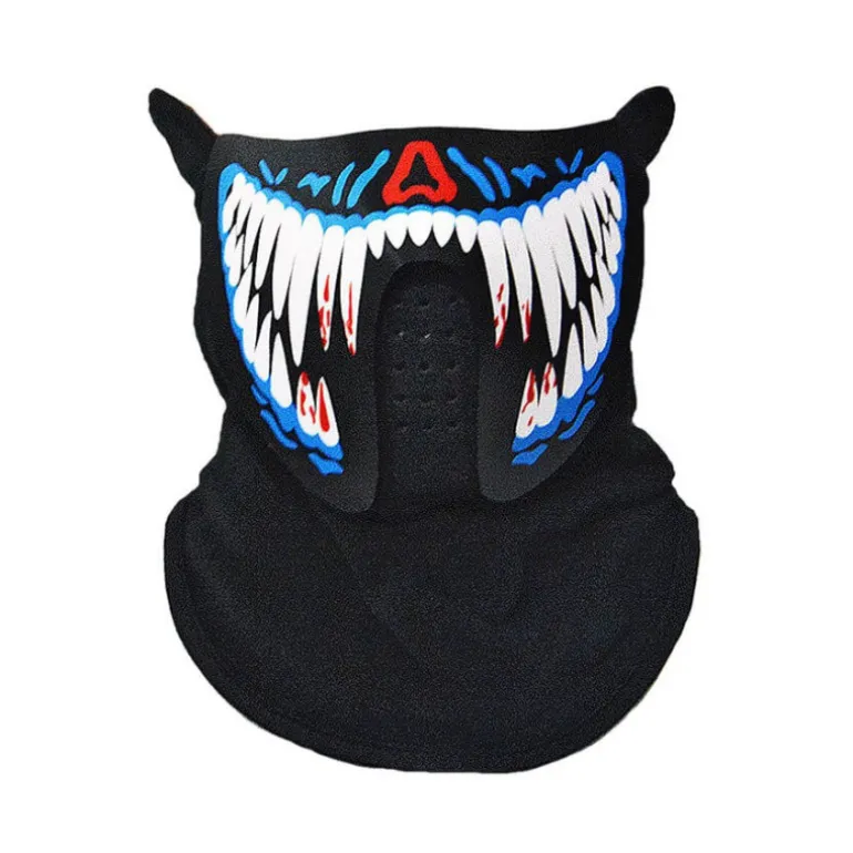 Media Careta Dentadura Sangrienta iluminación LED