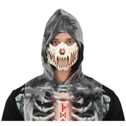 Media Máscara Calavera Colmillos Cortos de Pvc