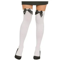 Medias blancas con Lazo negro