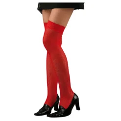 Medias Rojas de Rejilla con Liga