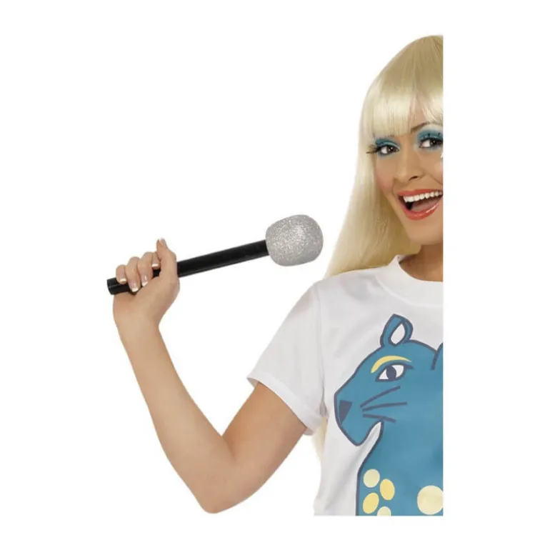 Micrófono Plateado con brillantina