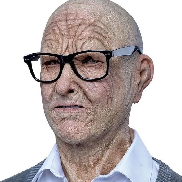 Máscara Anciano con gafas Talla única GHOULISH