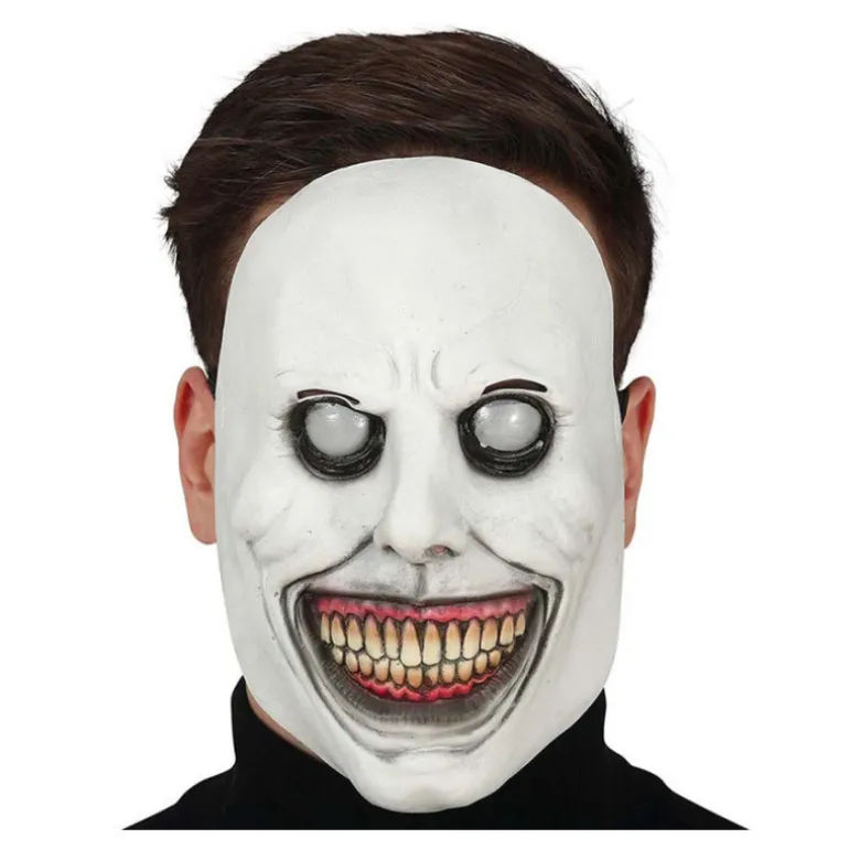 Máscara Blanca Sonriente Demoníaca de Látex