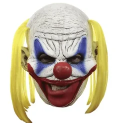 Máscara Cabeza Sin Mentón Clooney Clown Deluxe Ghoulish