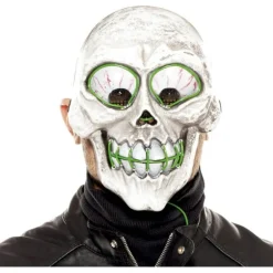 Máscara de Calavera loca con luz Verde