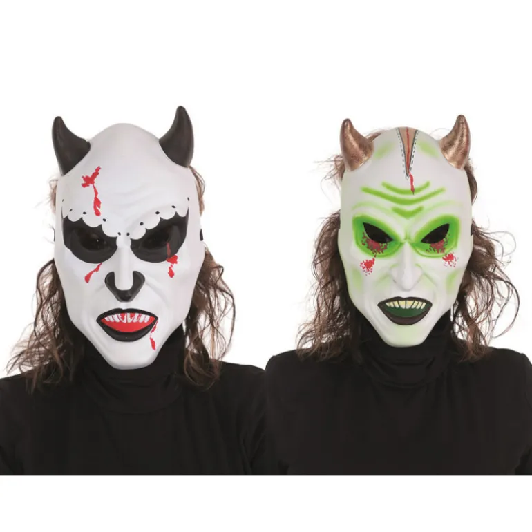 Máscara de Demonio Blanco con Cuernos colores surtidos