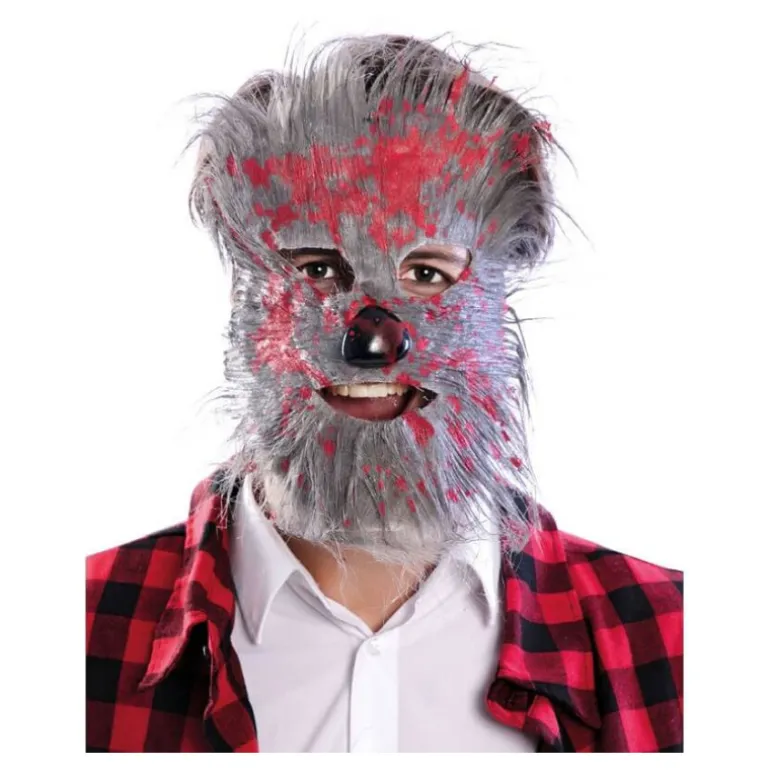 Máscara de Hombre Lobo Gris