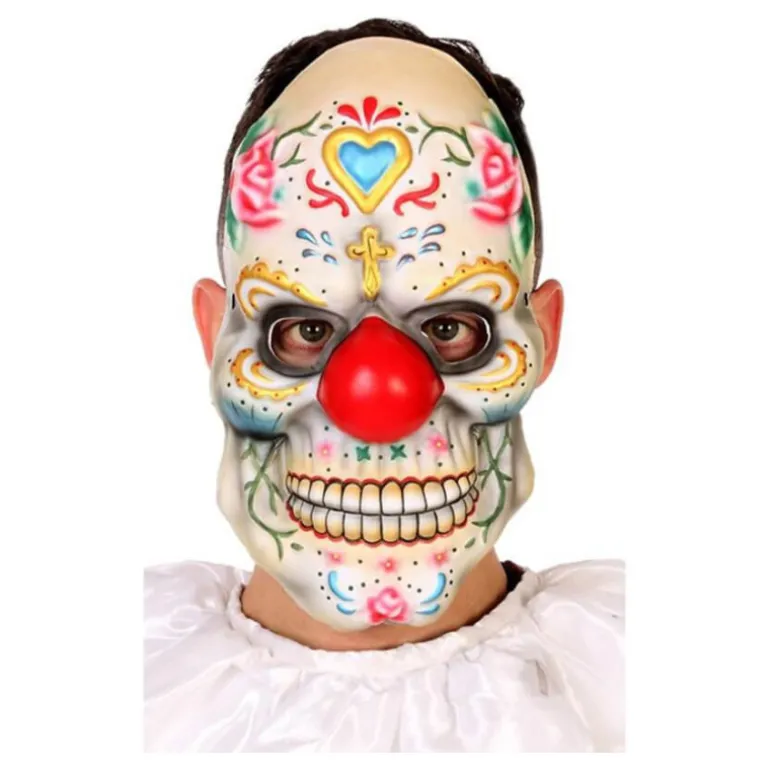 Máscara de Payaso del Día de los Muertos para adultos