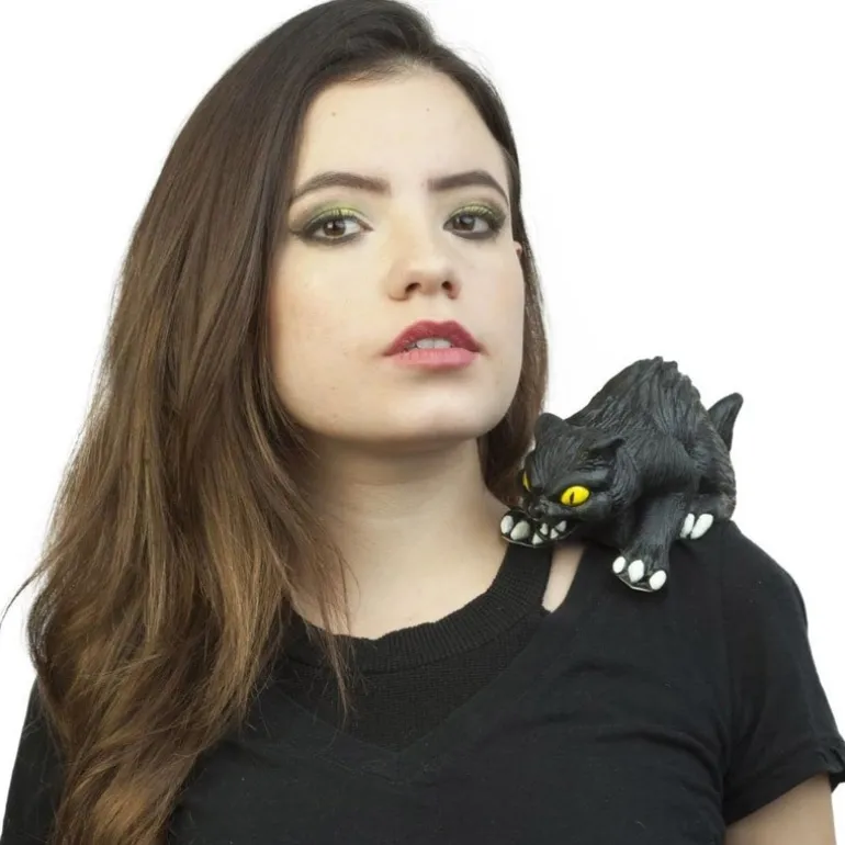 Muñeco Para Hombro Gato Negro