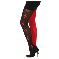 Pantys de Arlequina Roja y Negra Adulto