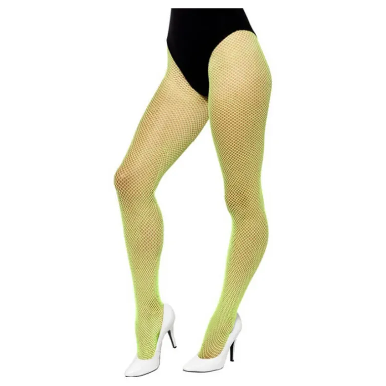 Pantys de rejilla Verde fluorescente