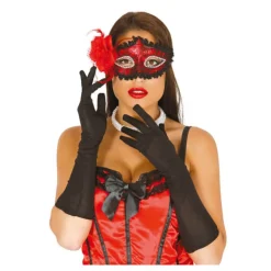 Par de guantes negros 45 cm.