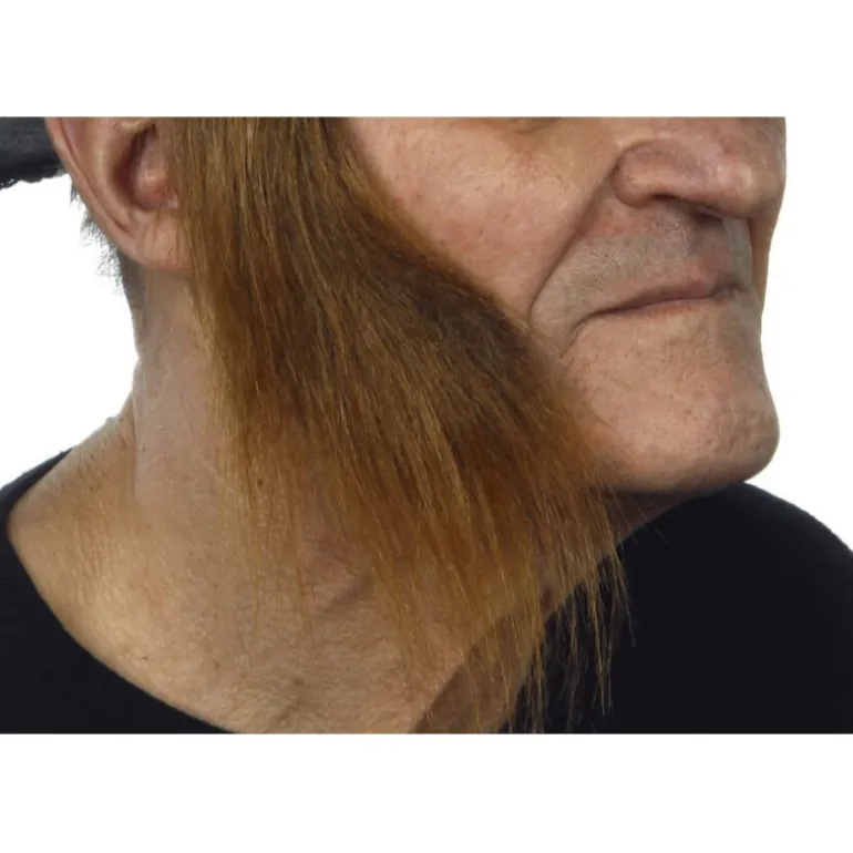 Patillas anchas con pelo castaño