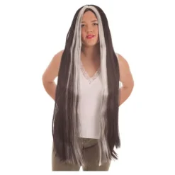 Peluca Blanca y Negra Extra Larga