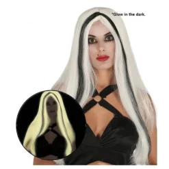 Peluca con brillo en la Oscuridad con mechas