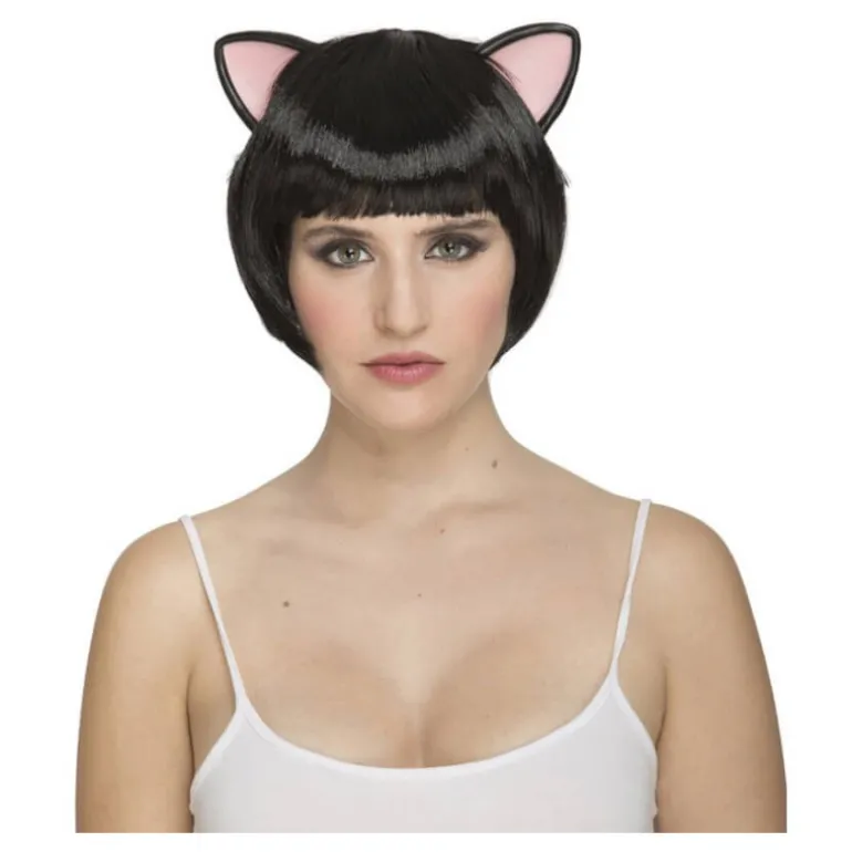 Peluca Corta con Orejas de Gatita
