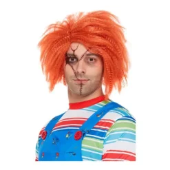 Peluca de Chucky Muñeco Diabólico Naranja