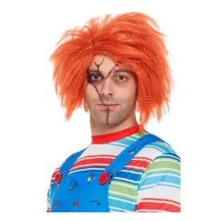 Peluca de Chucky Muñeco Diabólico Naranja
