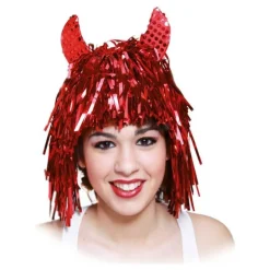 Peluca de Diablesa con cuernos