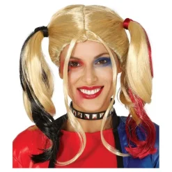Peluca de Harley Quinn Rubia con Coletas