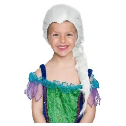 Peluca infantil Blanca con Trenza