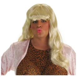 Peluca Lucy melena rubia con flequillo