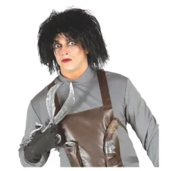 Peluca Negra de Eduardo Manostijeras para Halloween
