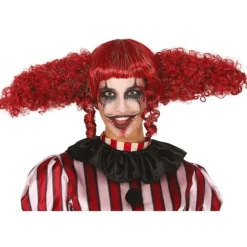 Peluca Payasa Moños Castaña Extra
