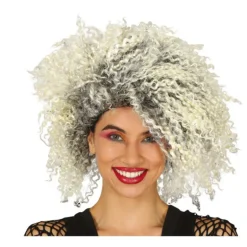 Peluca Rizada con Mechas Rubia